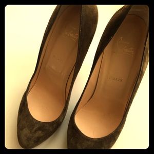 Christian Louboutin Olive Suede Heels